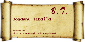 Bogdanu Tibád névjegykártya